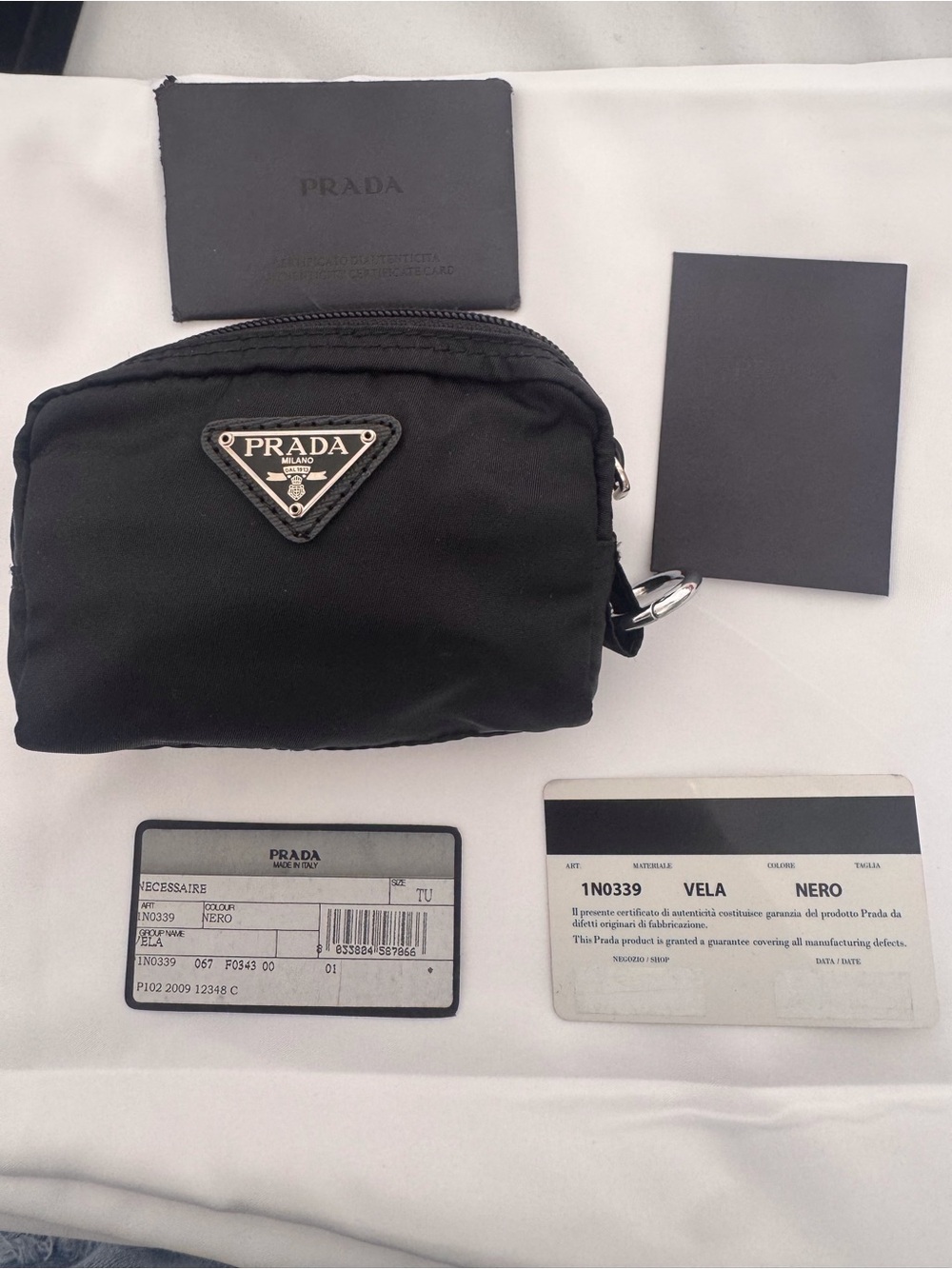 Prada Re-Nylon Pouch in Black Ocean Nylon Fabric